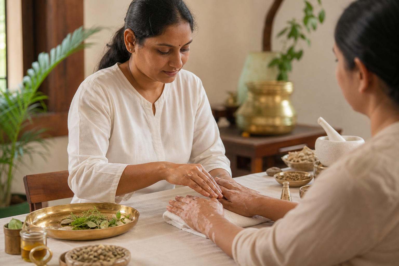 Ayurvedic herbal oil treatment for vitiligo care
